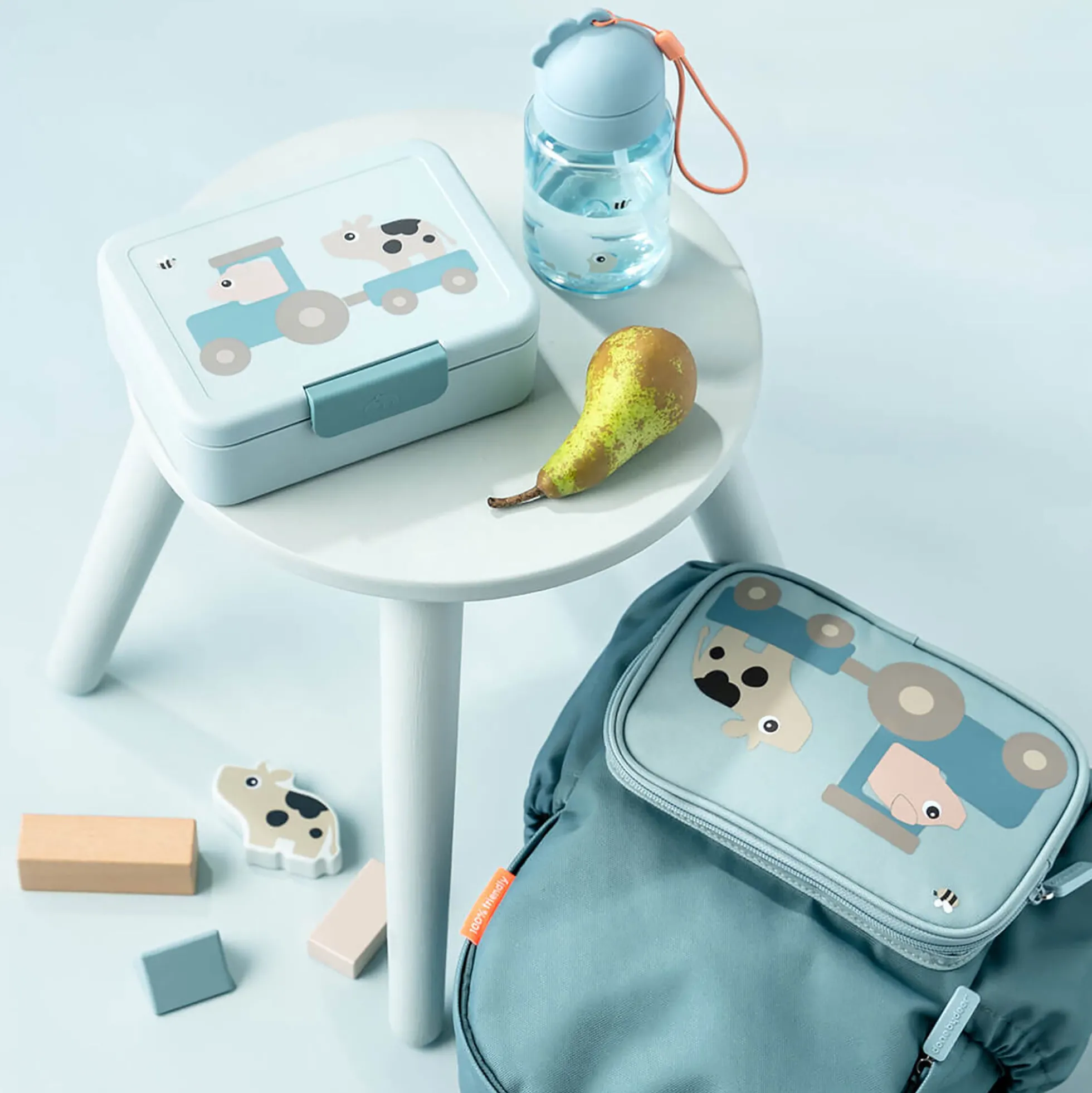 Tiny Farm madkasse m/opdeler, blue