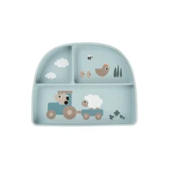 Tiny farm stick&stay inddelt tallerken, blue