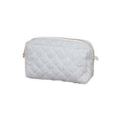 Toilettaske, classic stripes blue/praline