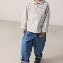 Tovas Shirt, blue iris stripe