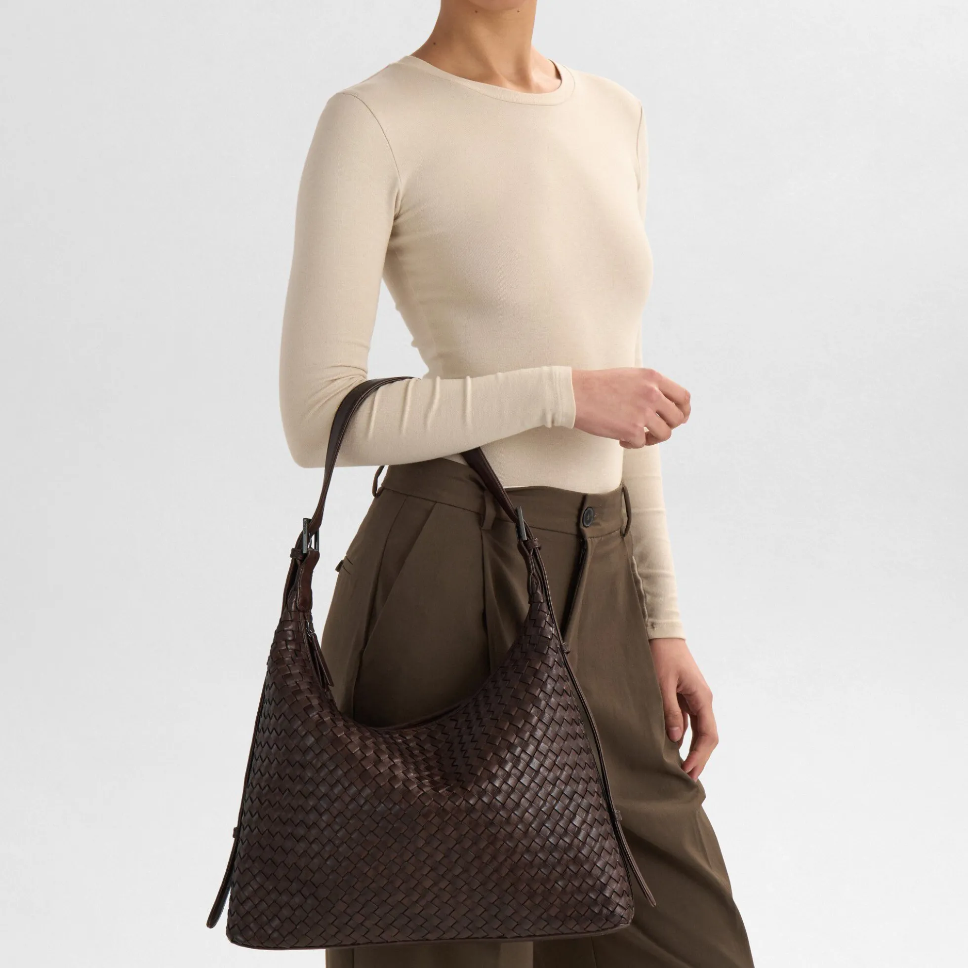 TribecaMBG Bag Weave, dark brown
