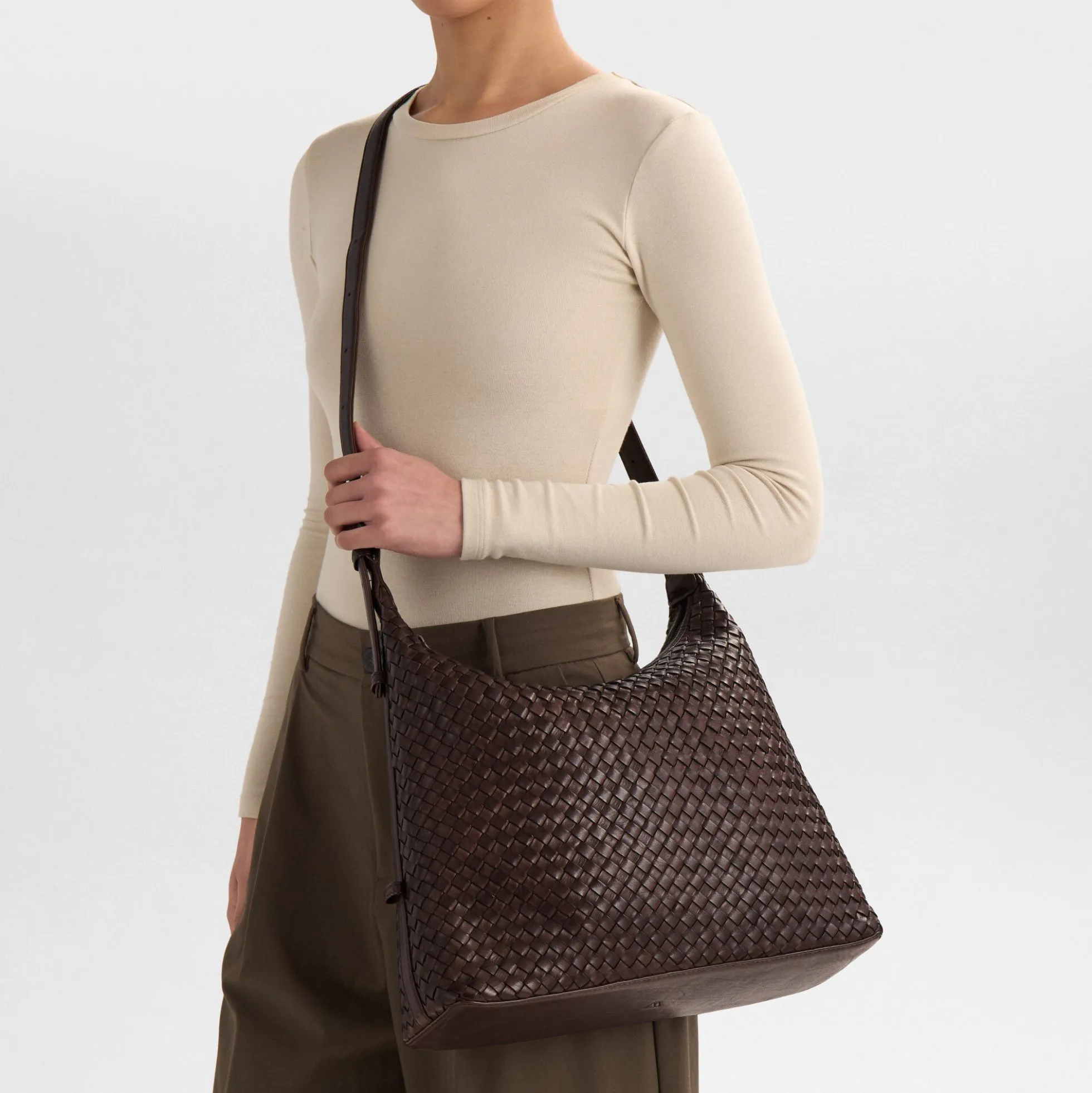 TribecaMBG Bag Weave, dark brown