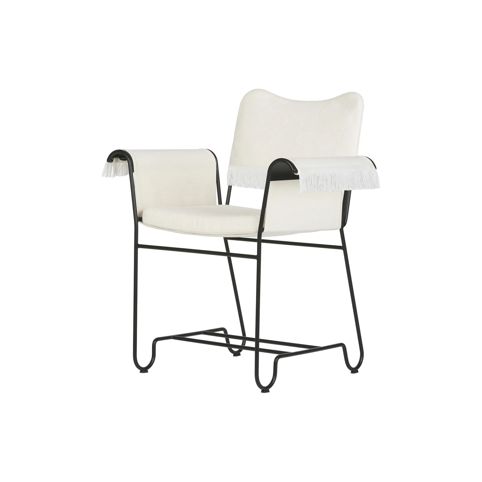 Tropique Dining Chair with Fringes, Udine Limonta 06/classic black
