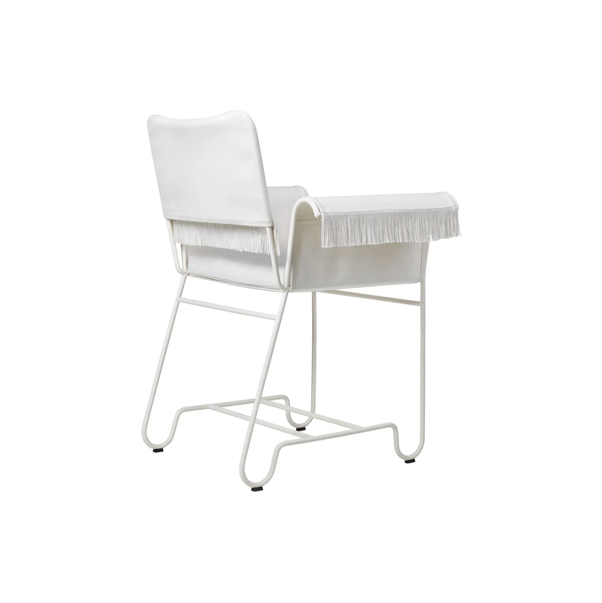 Tropique Dining Chair with Fringes, Udine Limonta 06/classic white