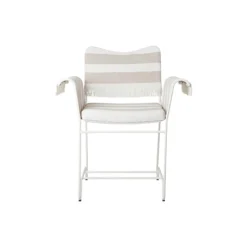 Tropique Dining Chair with Fringes, Leslie Stripe Limonta 40/classic white semi matt