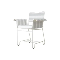 Tropique Dining Chair without Fringes, Leslie Stripe Limonta 20/classic white semi matt