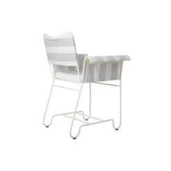Tropique Dining Chair without Fringes, Leslie Stripe Limonta 20/classic white semi matt