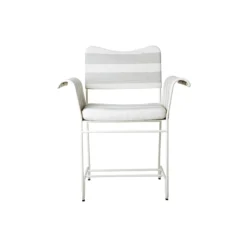 Tropique Dining Chair without Fringes, Leslie Stripe Limonta 20/classic white semi matt