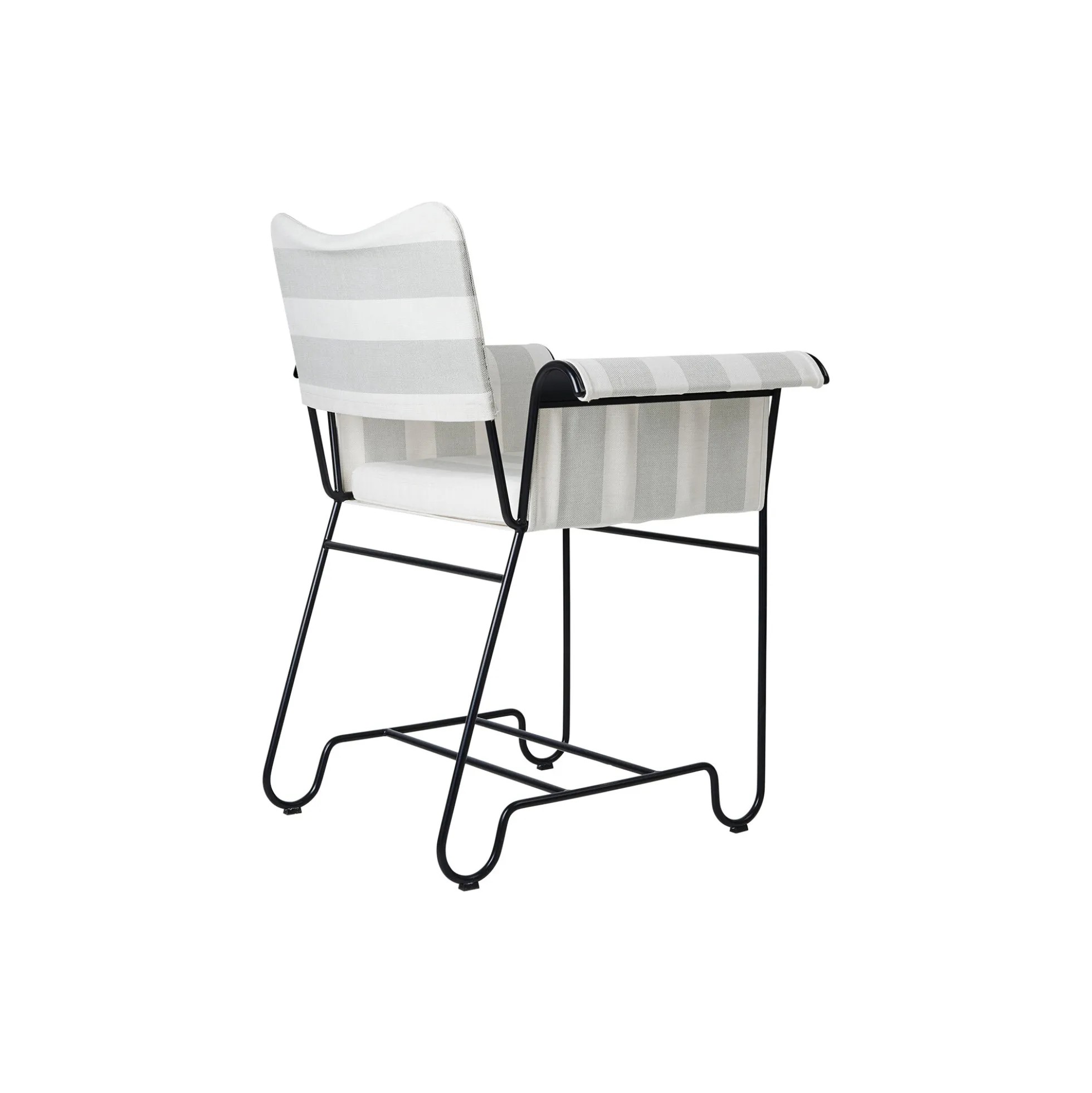 Tropique Dining Chair without Fringes, Leslie Stripe Limonta 20/classic black