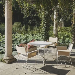 Tropique Dining Chair without Fringes, Leslie Limonta 12/classic white semi matt