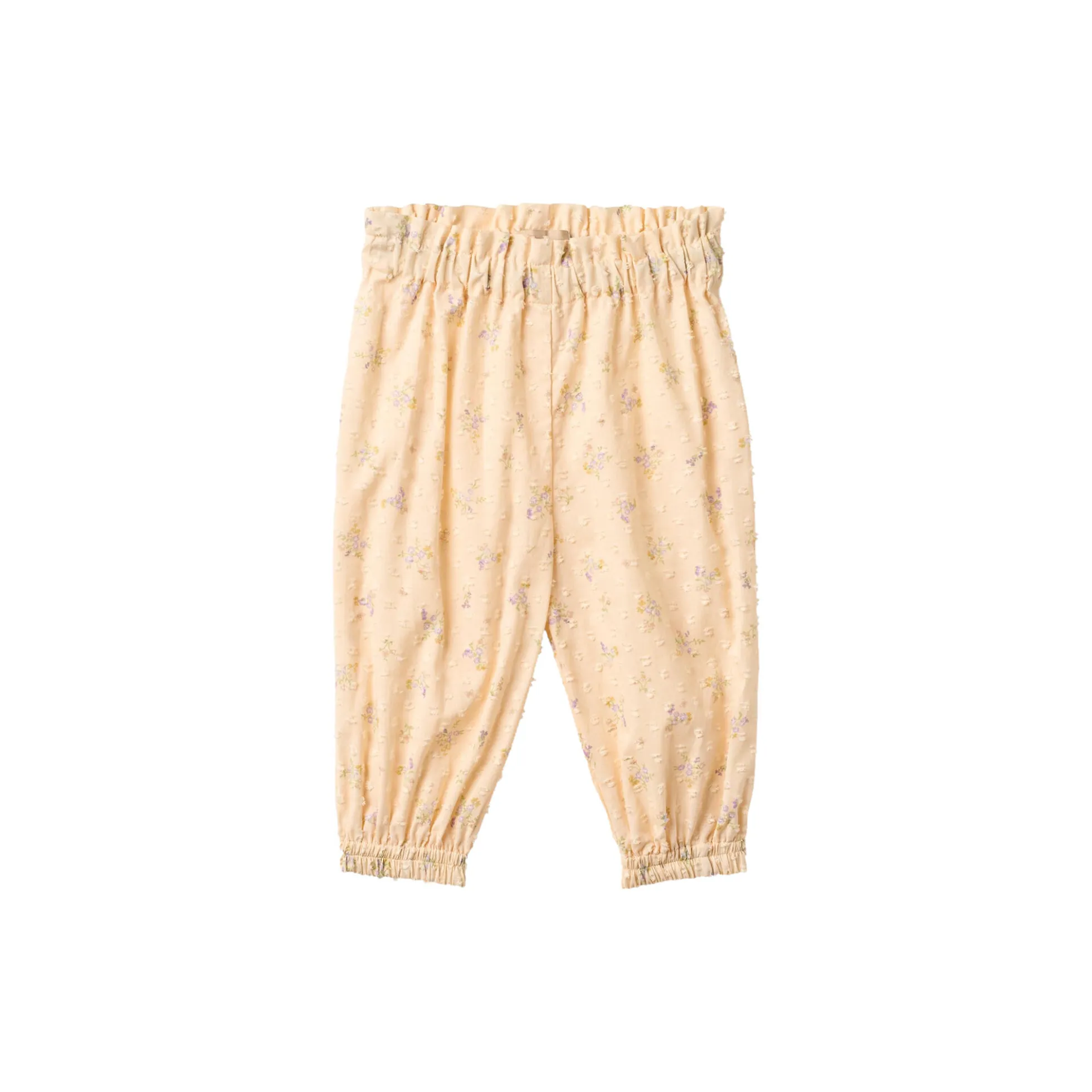 Trousers Polly, barely apricot flowers