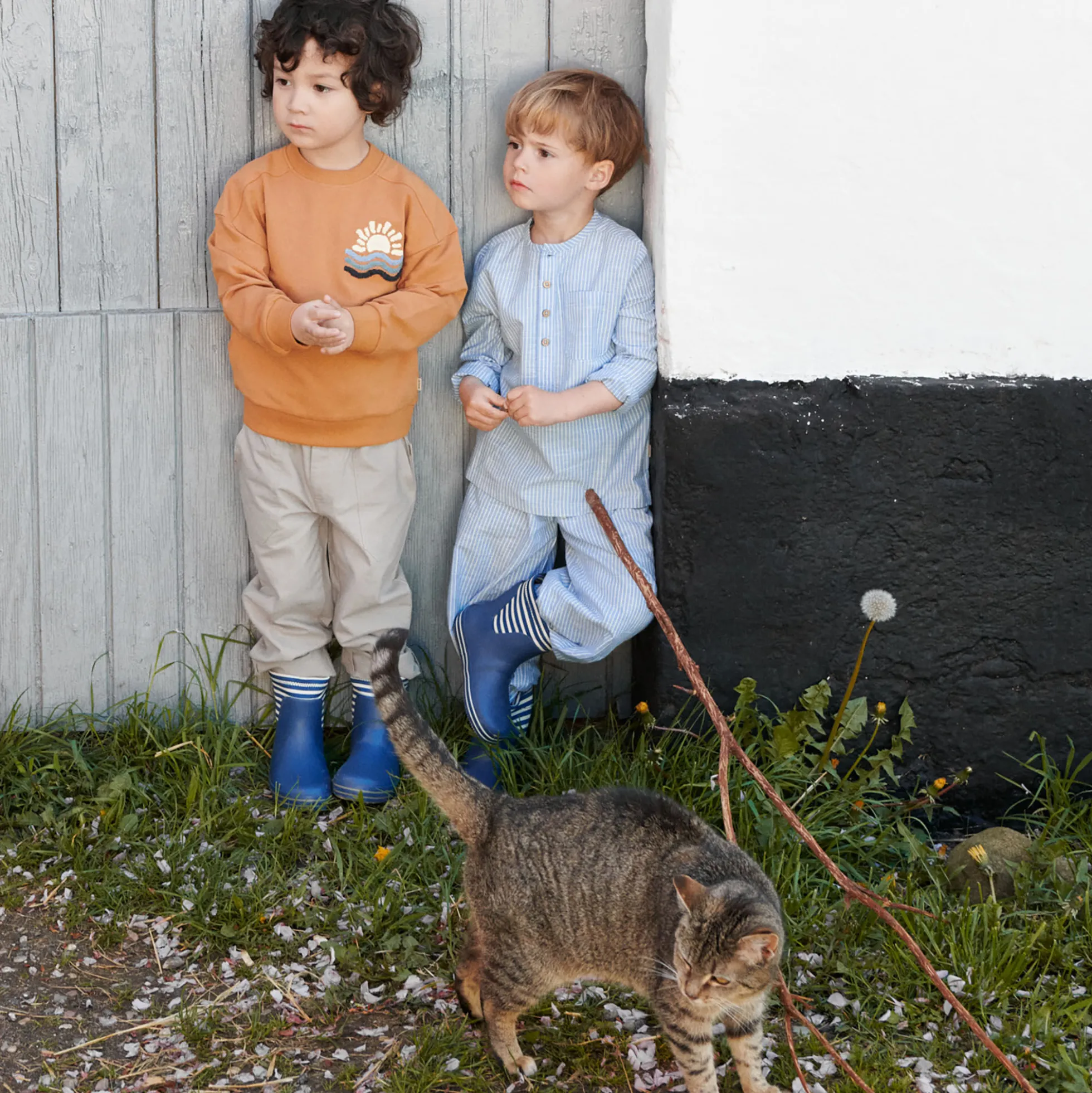 Trousers Sasha, dark blue stripe