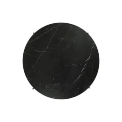 TS Coffee Table Ø80, black marquina marble/steel