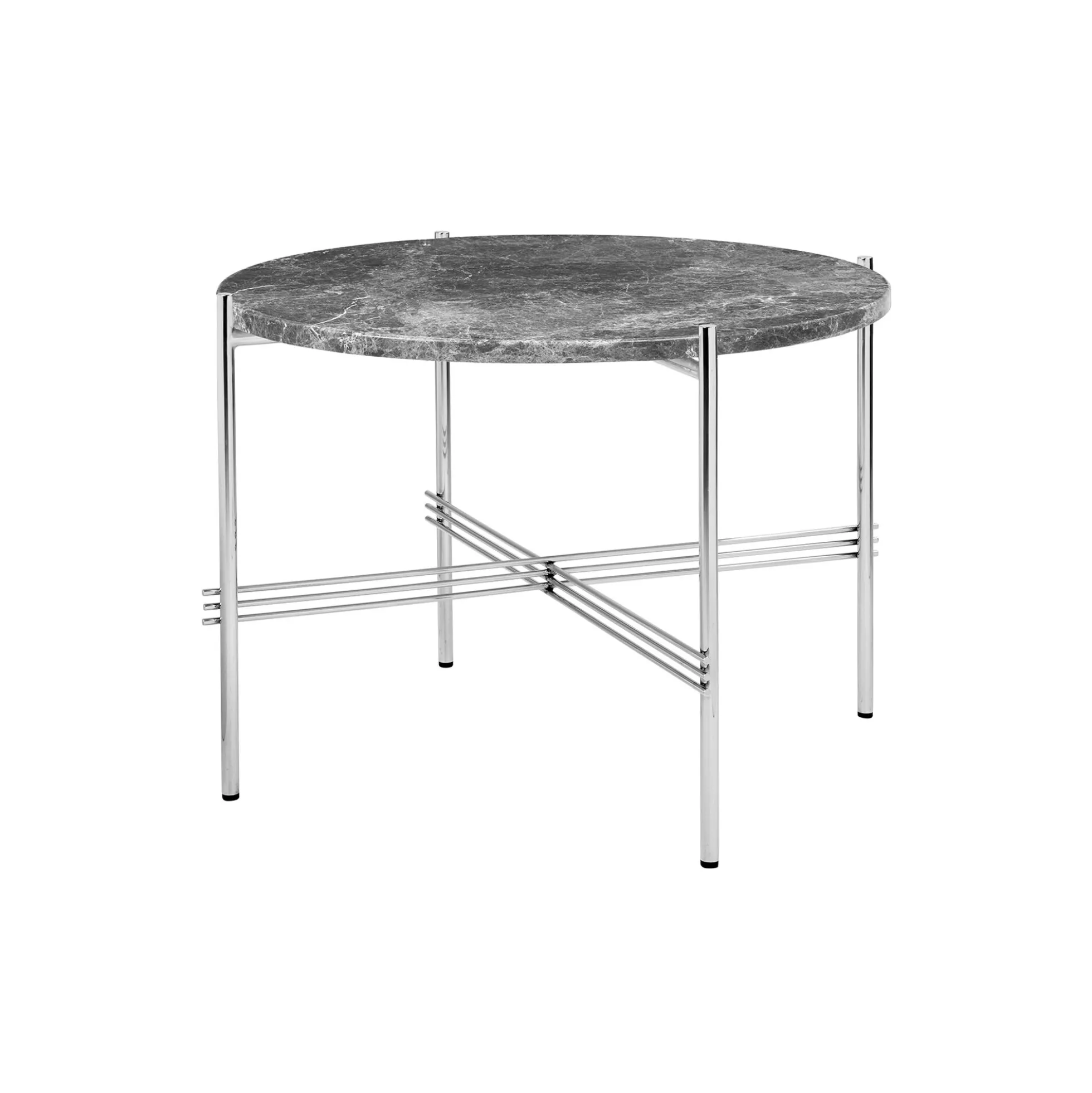 TS Coffee Table Ø55, grey emperador marble/steel