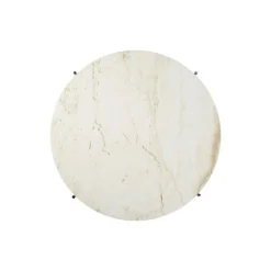 TS Coffee Table Ø80, neutral white travertine/steel
