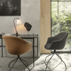 TS Desk, black marquina marble/black