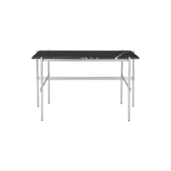 TS Desk, black marquina marble/steel
