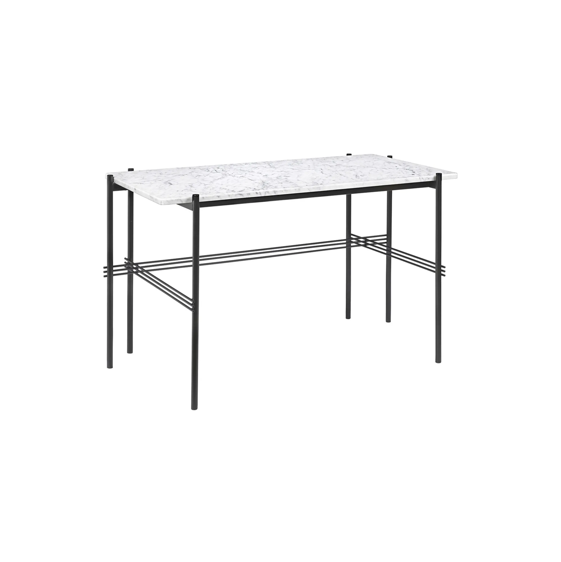 TS Desk, white carrara marble/black