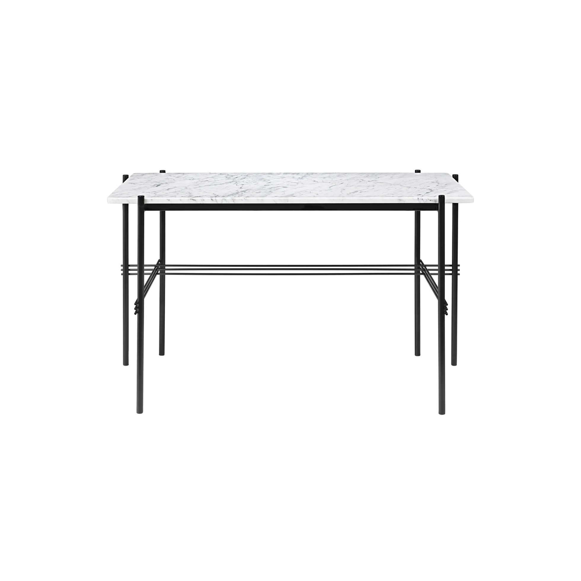 TS Desk, white carrara marble/black