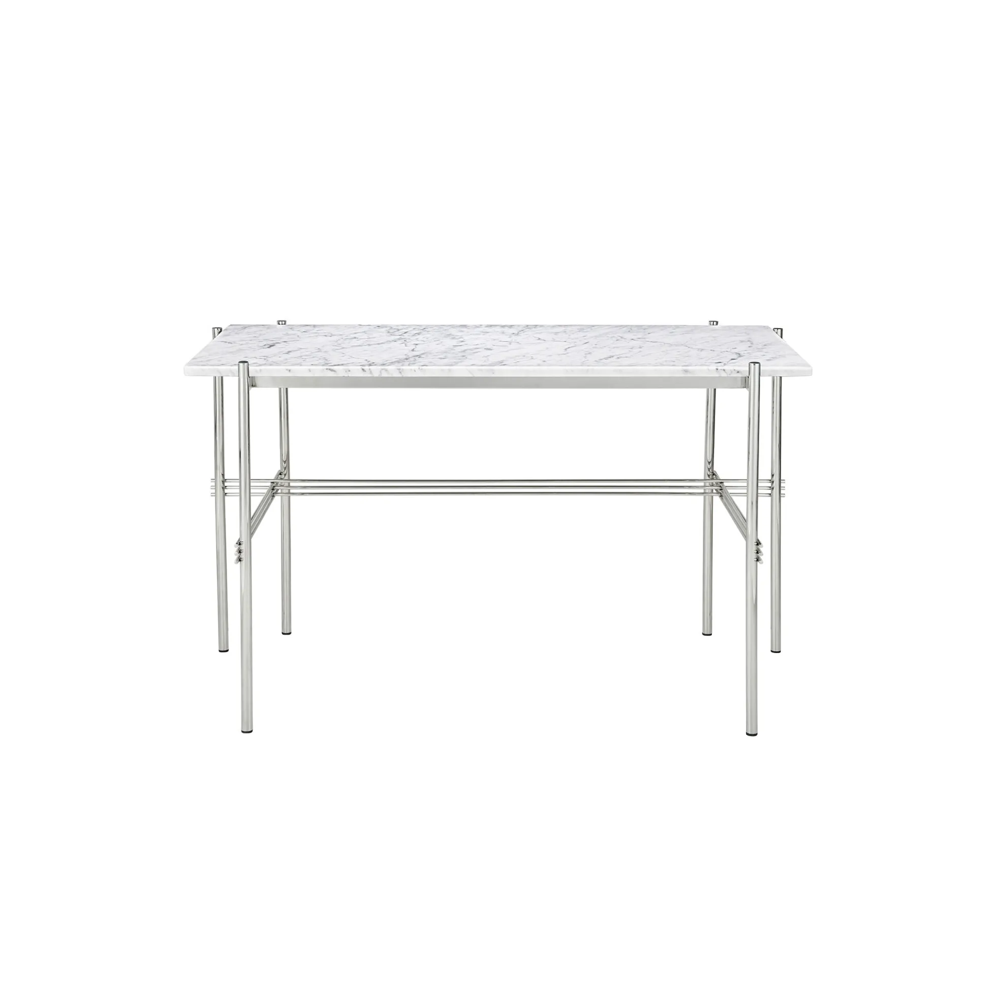 TS Desk, white carrara marble/steel