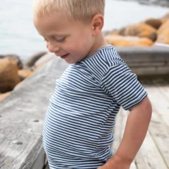 T-Shirt Stripe, navy/offwhite
