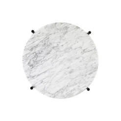 TS Side Table Round, white carrara marble/black