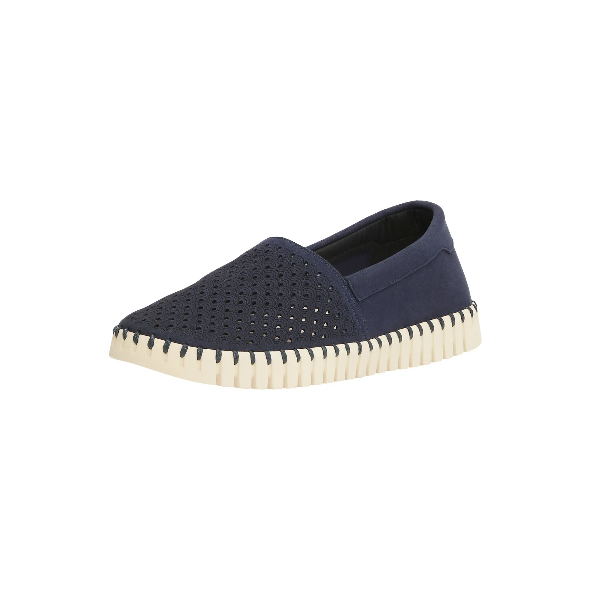 Tulip Espadrille, dark indigo pearled ivory