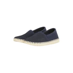 Tulip Espadrille, dark indigo pearled ivory