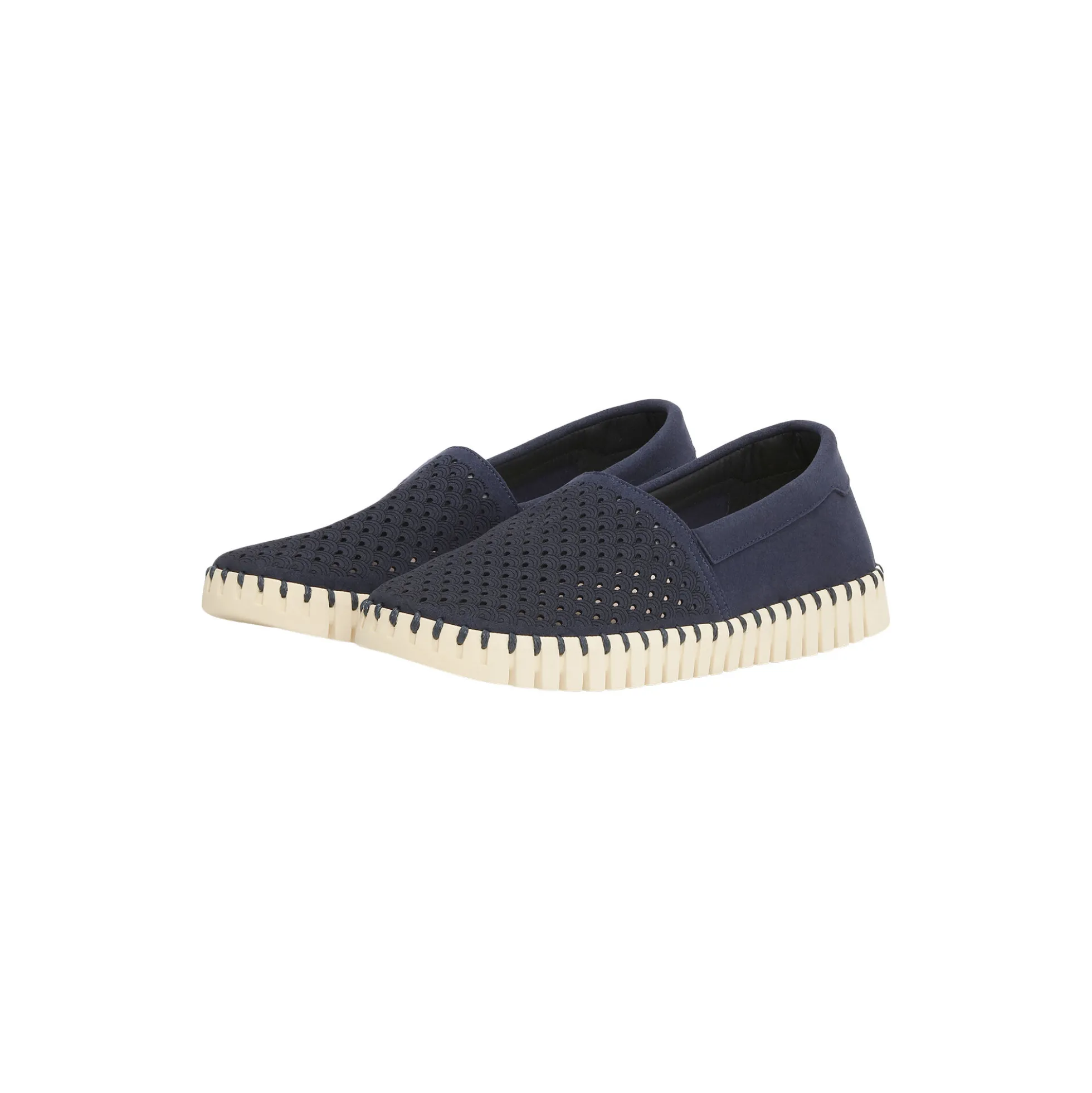 Tulip Espadrille, dark indigo pearled ivory