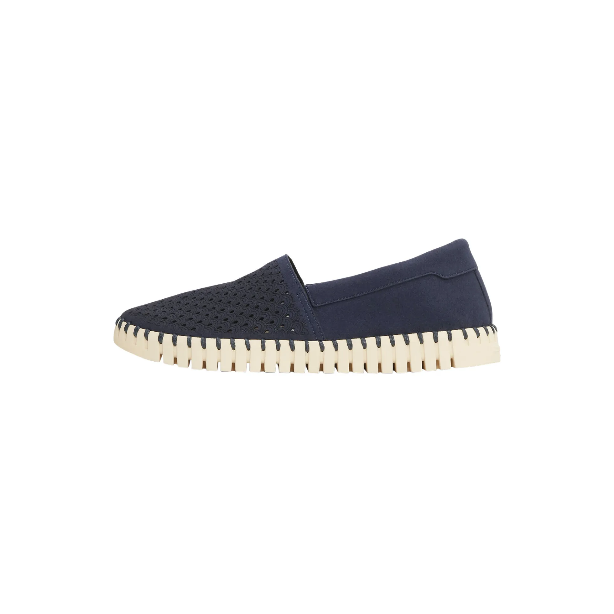 Tulip Espadrille, dark indigo pearled ivory