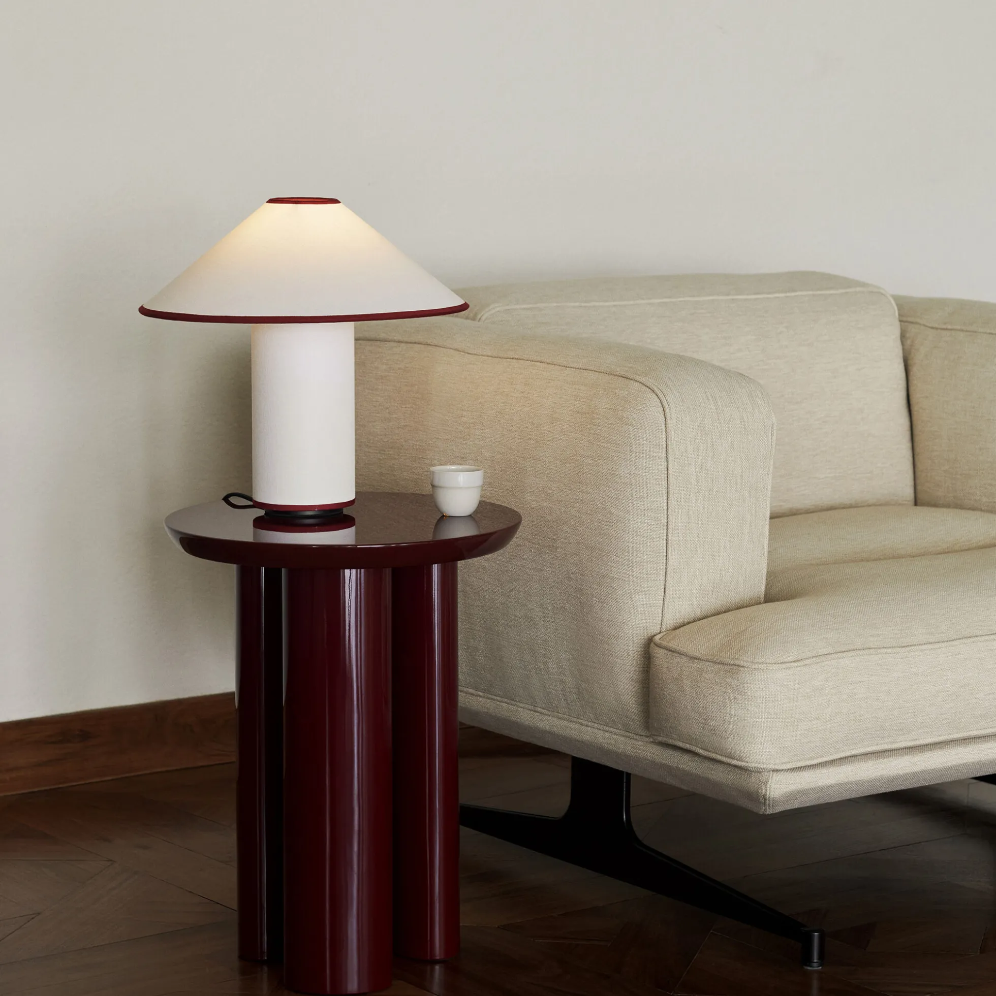 Tung JA3 Side Table, burgundy red