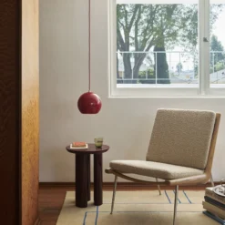 Tung JA3 Side Table, burgundy red
