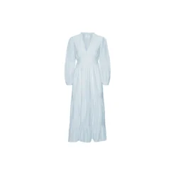 Umi Lang Bomuldskjole, light blue