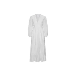 Umi Lang Bomuldskjole, white