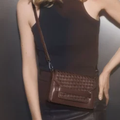 VanyaMBG Crossbody Bag Weave, dark brown