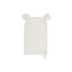 Vaskehandske med ører, off-white