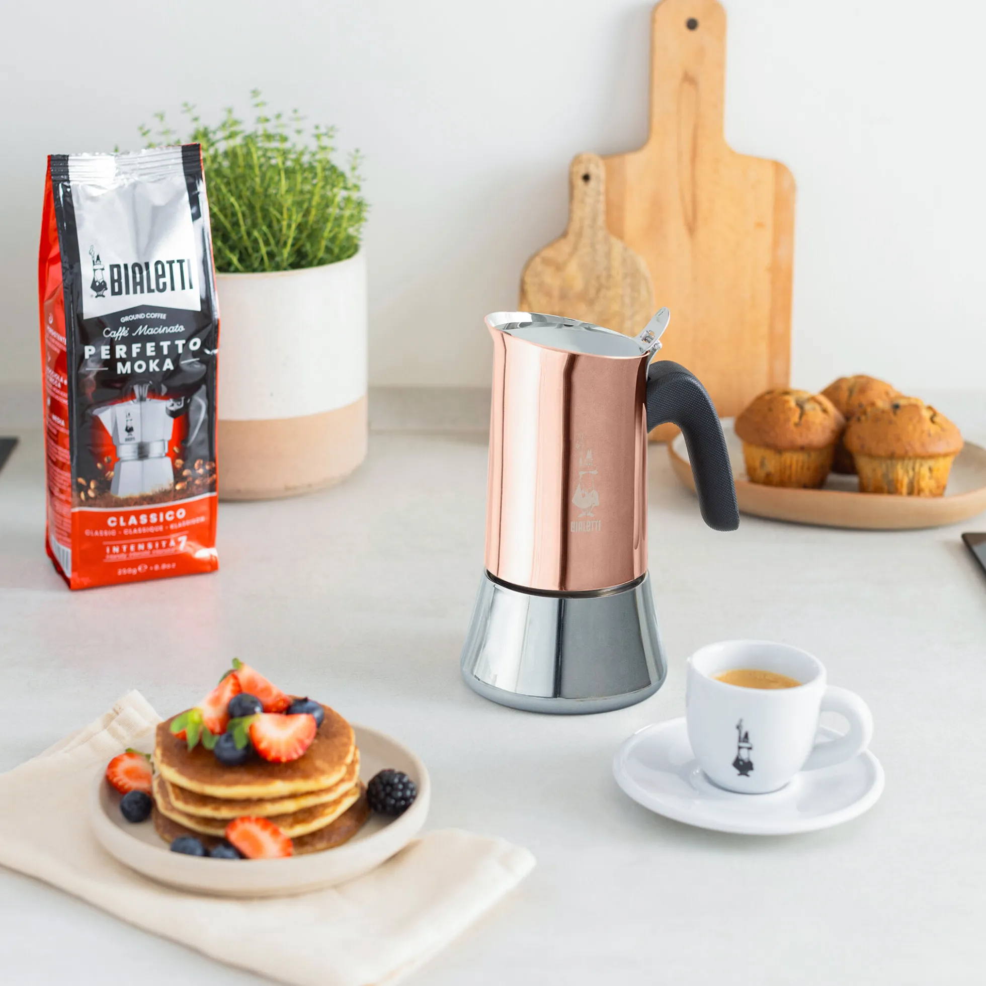 Venus espressokande 6 kopper, kobber