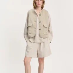 Vest Heavy Linen, pure natural