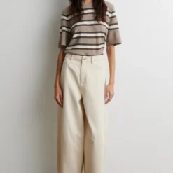 Vilna Knit SS O-Neck, light beige melange