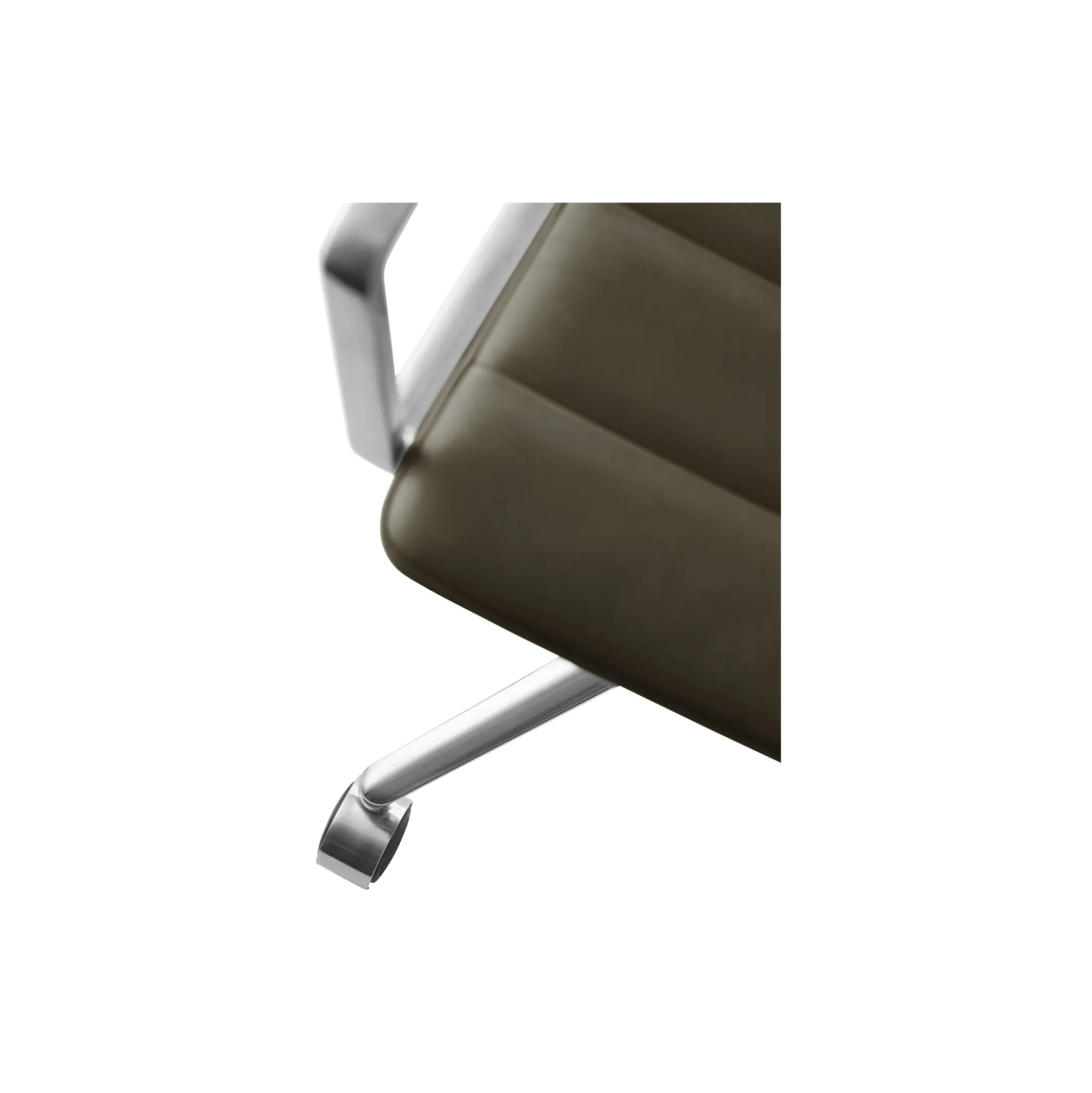 VIPP452 Swivel Chair with Castors, bosco green/polished aluminium