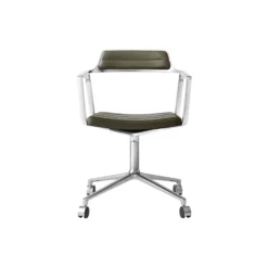 VIPP452 Swivel Chair with Castors, bosco green/polished aluminium