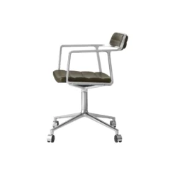 VIPP452 Swivel Chair with Castors, bosco green/polished aluminium