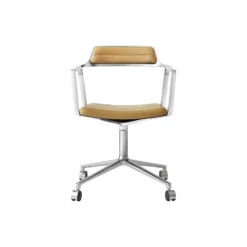 VIPP452 Swivel Chair with Castors, sand/polished aluminium