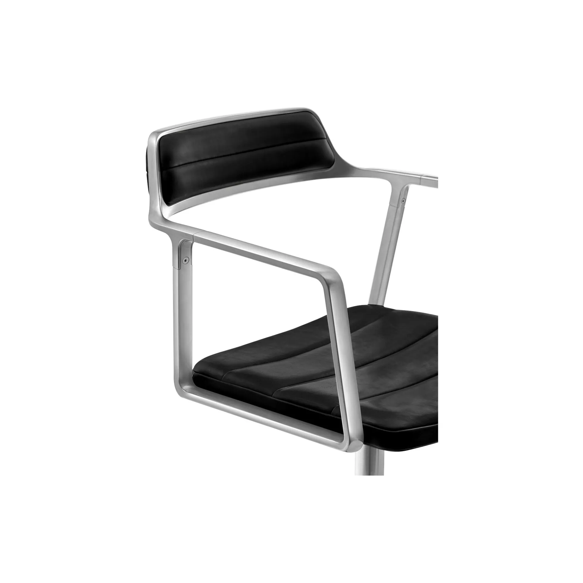 VIPP452 Swivel Chair with Castors, black/polished aluminium