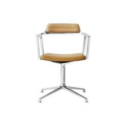 VIPP452 Swivel Chair with Gliders, sand/polished aluminium