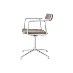 VIPP452 Swivel Chair with Gliders, dark sand/polished aluminium