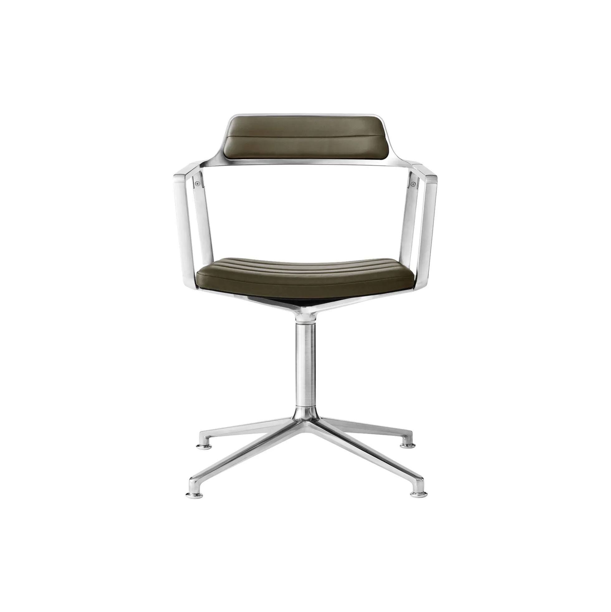 VIPP452 Swivel Chair with Gliders, bosco green/polished aluminium