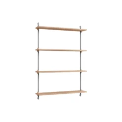 Wall Shelving Medium, oak/stainless steel