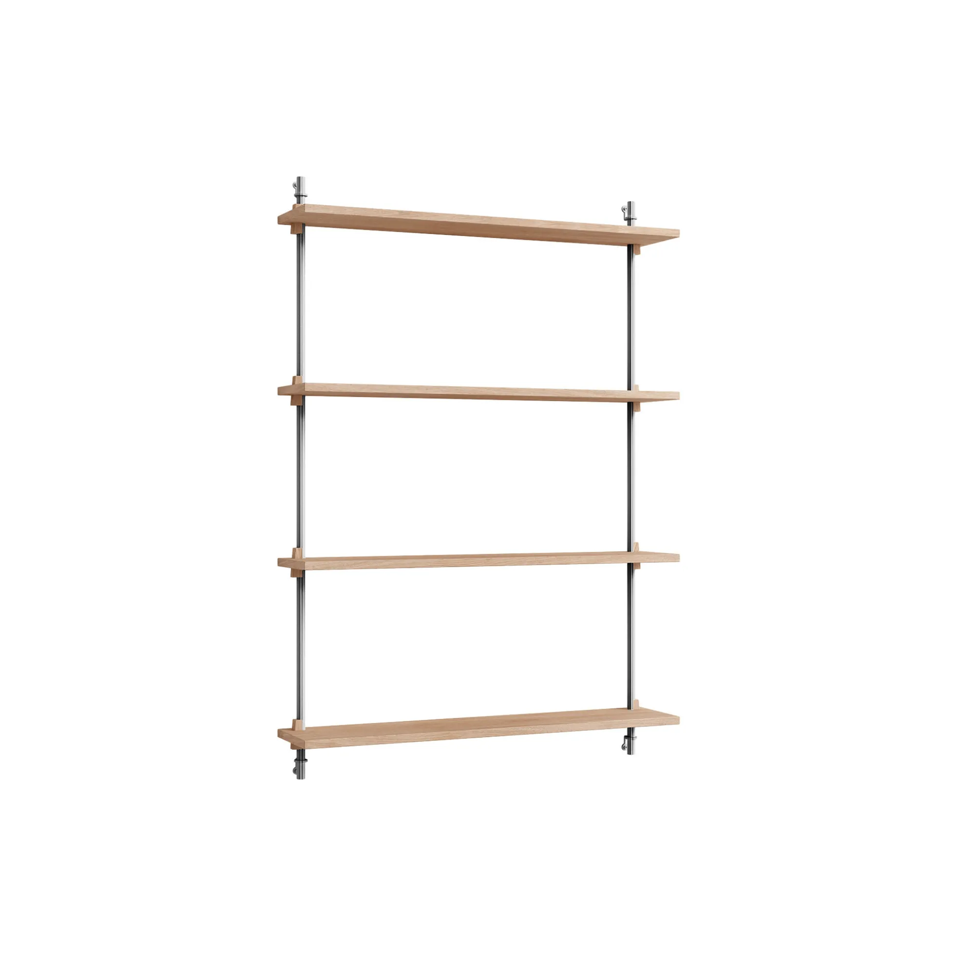 Wall Shelving Medium, oak/stainless steel