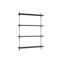 Wall Shelving Medium, smoked oak/stainless steel